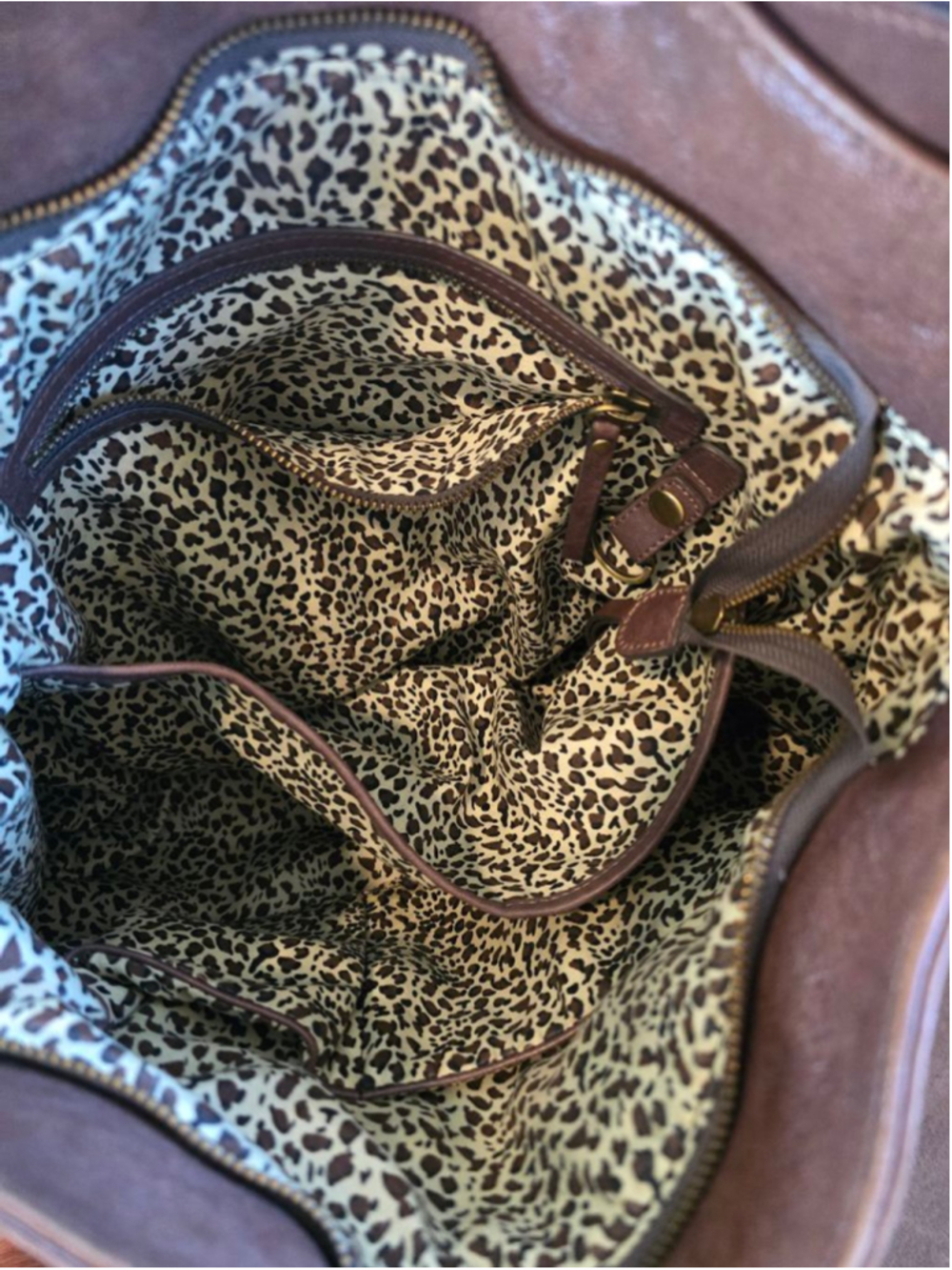 Women's Sorial Brown Leather Shoulder Bag One Size - Picture 9 of 9